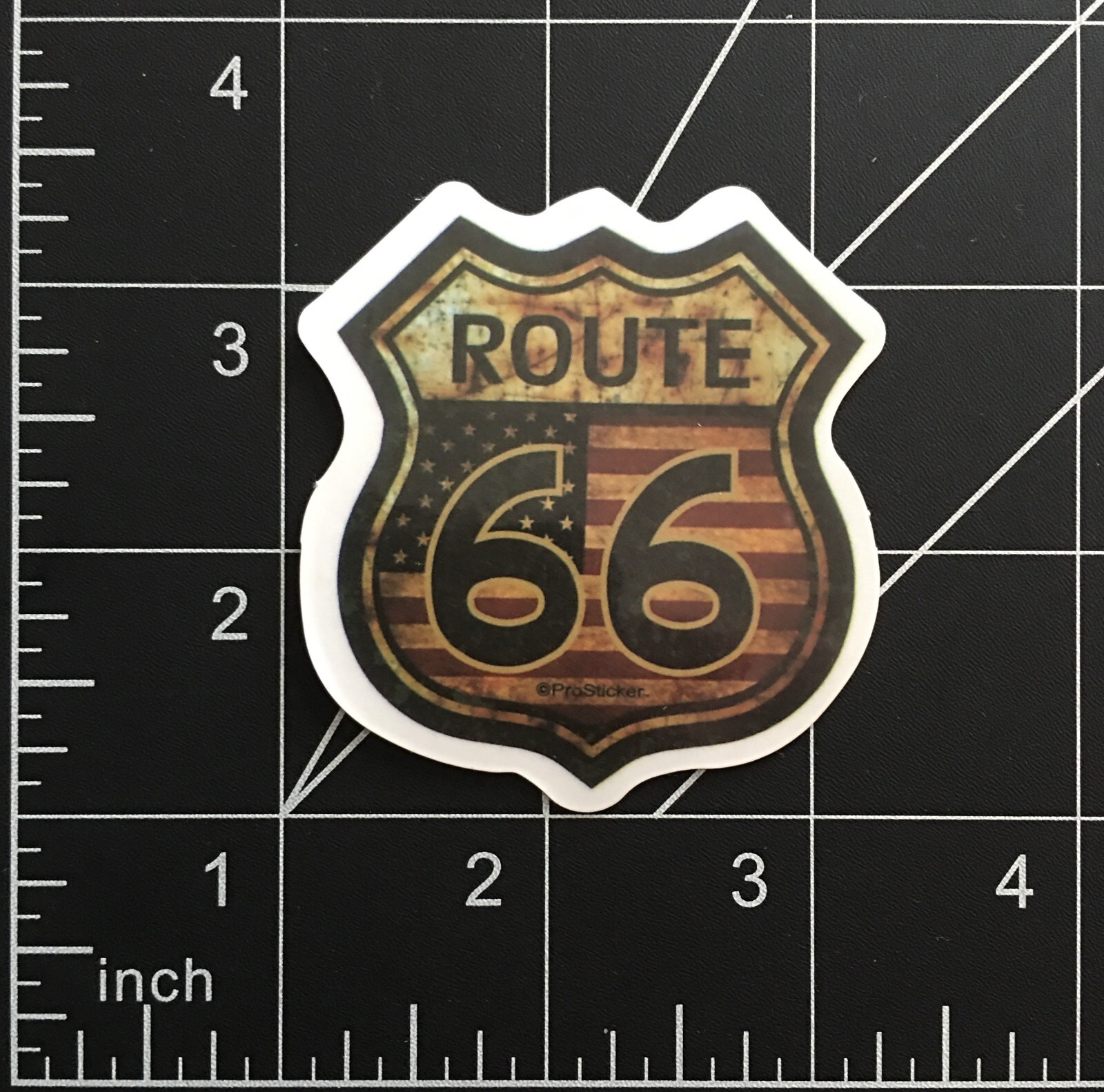 Historic Route 66 Vinyl Sticker Road Sign American Flag Rt ProSticker Durable