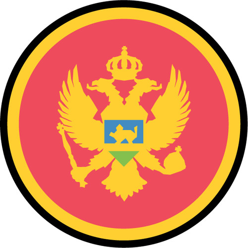 Montenegro Flag Circle Sticker Decal