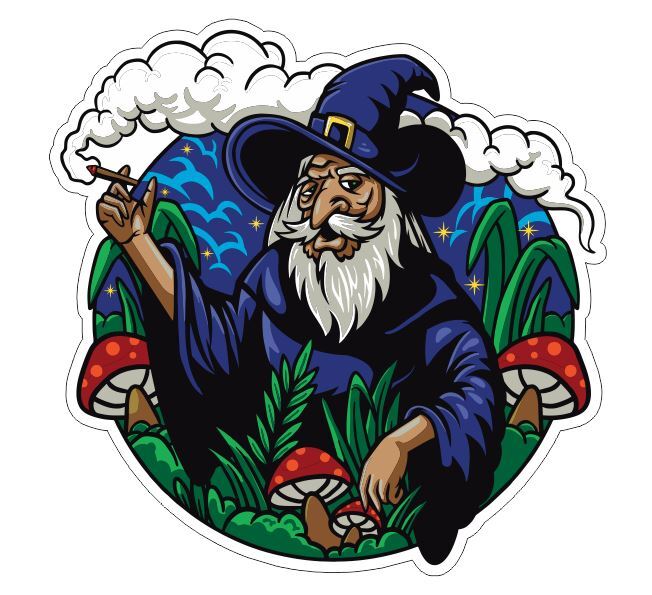 Weed Cannabis Marijuana Joint Stoner Wizard Sticker A35