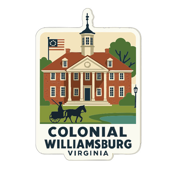Colonial Williamsburg Virginia Sticker Decal Vinyl Die-Cut Symbolic Landmark