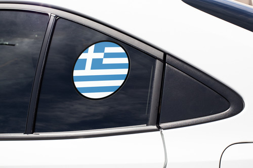 Greece Flag Circle Sticker Decal