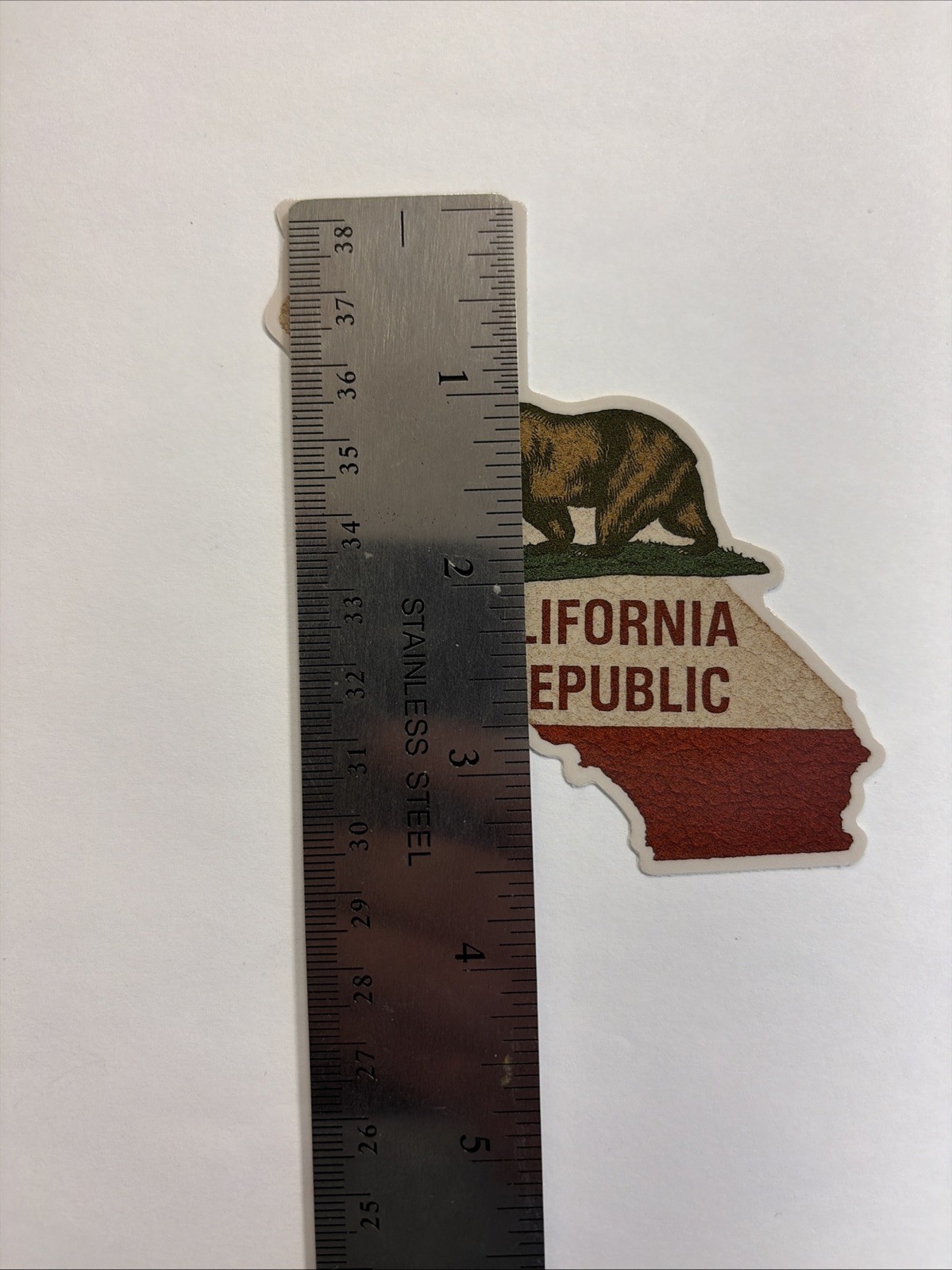 California Republic Flag Sticker Rustic Distressed Look