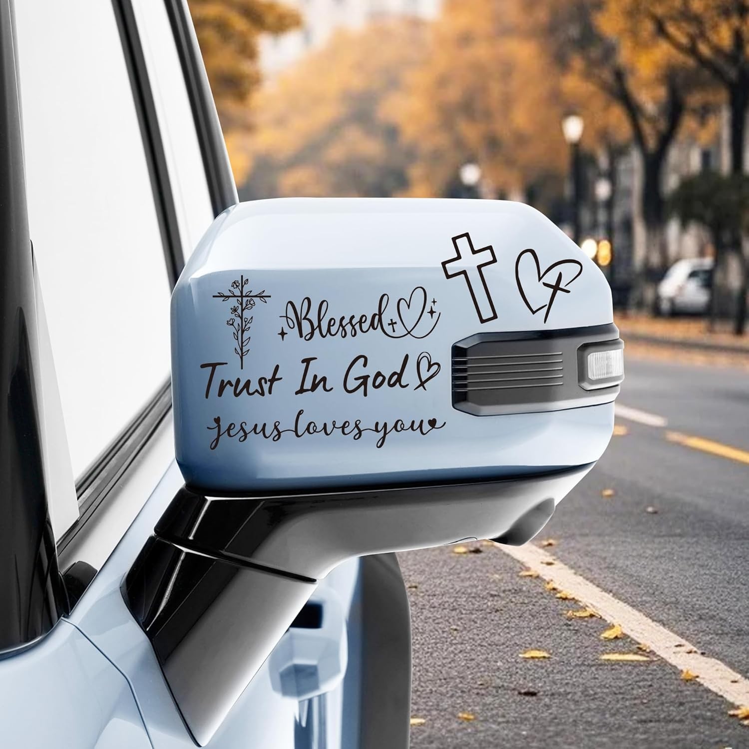 6 Pcs Trust in God Rearview Mirror Stickers, Christian Car Decals for Faith Insp