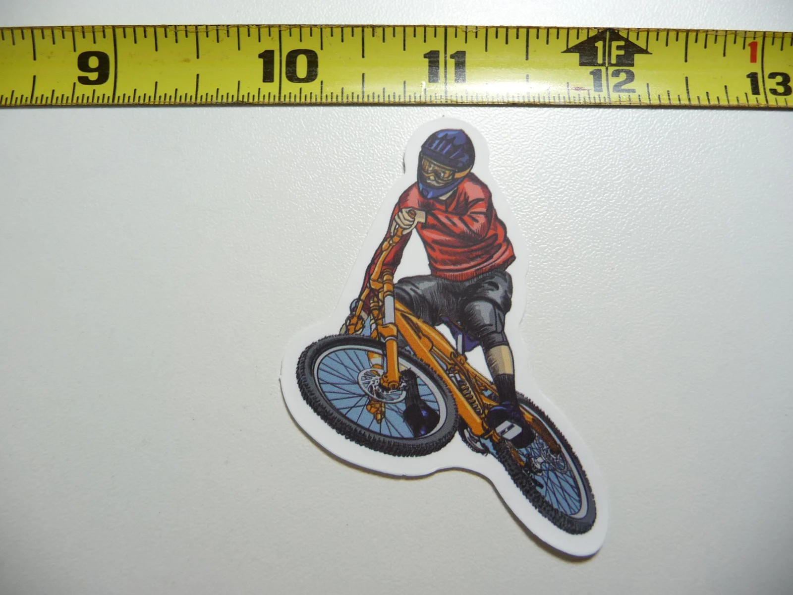 MTB MOUNTAIN BIKE JUMP WITH HELMET SMALL STICKER DECAL RIDE RIDER FUNNY
