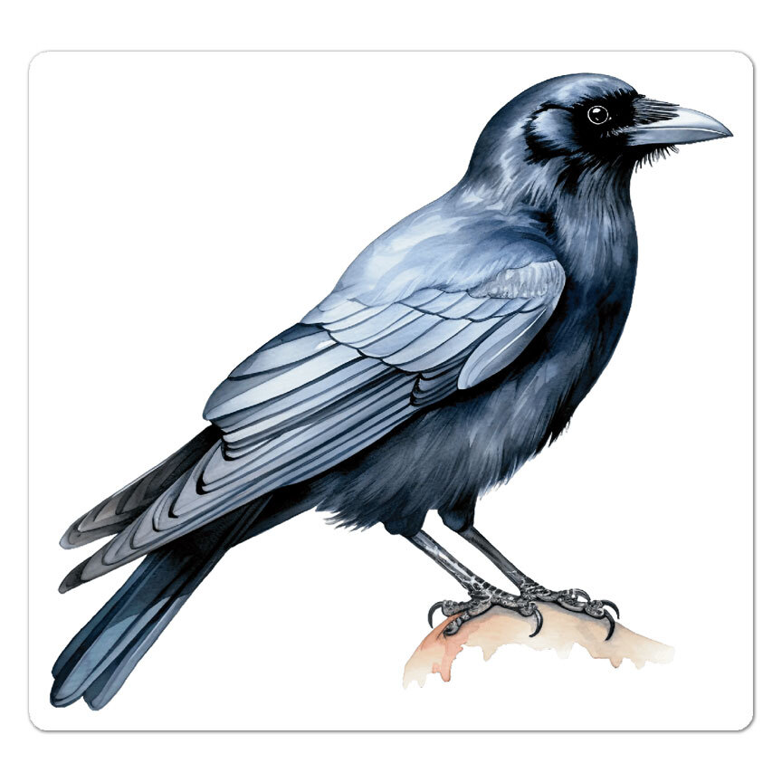 Raven Crow Grackle, Vinyl Decal Sticker, Indoor Outdoor, 3 Sizes, #9726