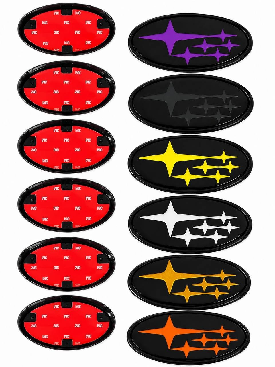 2PCS Acrylic Car Front Rear Emblem Sticker Badge Cover 2015-2021 Subaru WRX STI