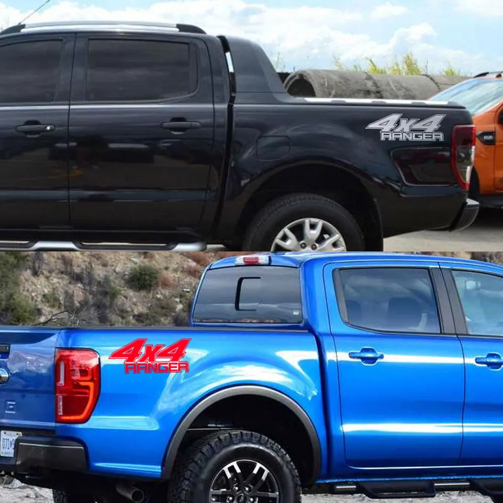 Aftermarket 4×4 Rear Bed Side Decal for Ford Ranger Raptor | Pickup Truck Vinyl