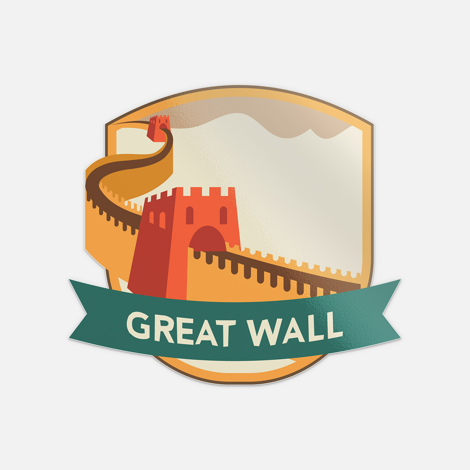 China Great Wall World City Travel Label Badge Vinyl Sticker Decal