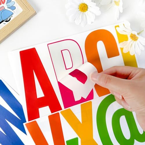 HLLNME 300PCS 5 In Letter and Numbers Stickers 30 Sheets Vinyl Multiple Colors