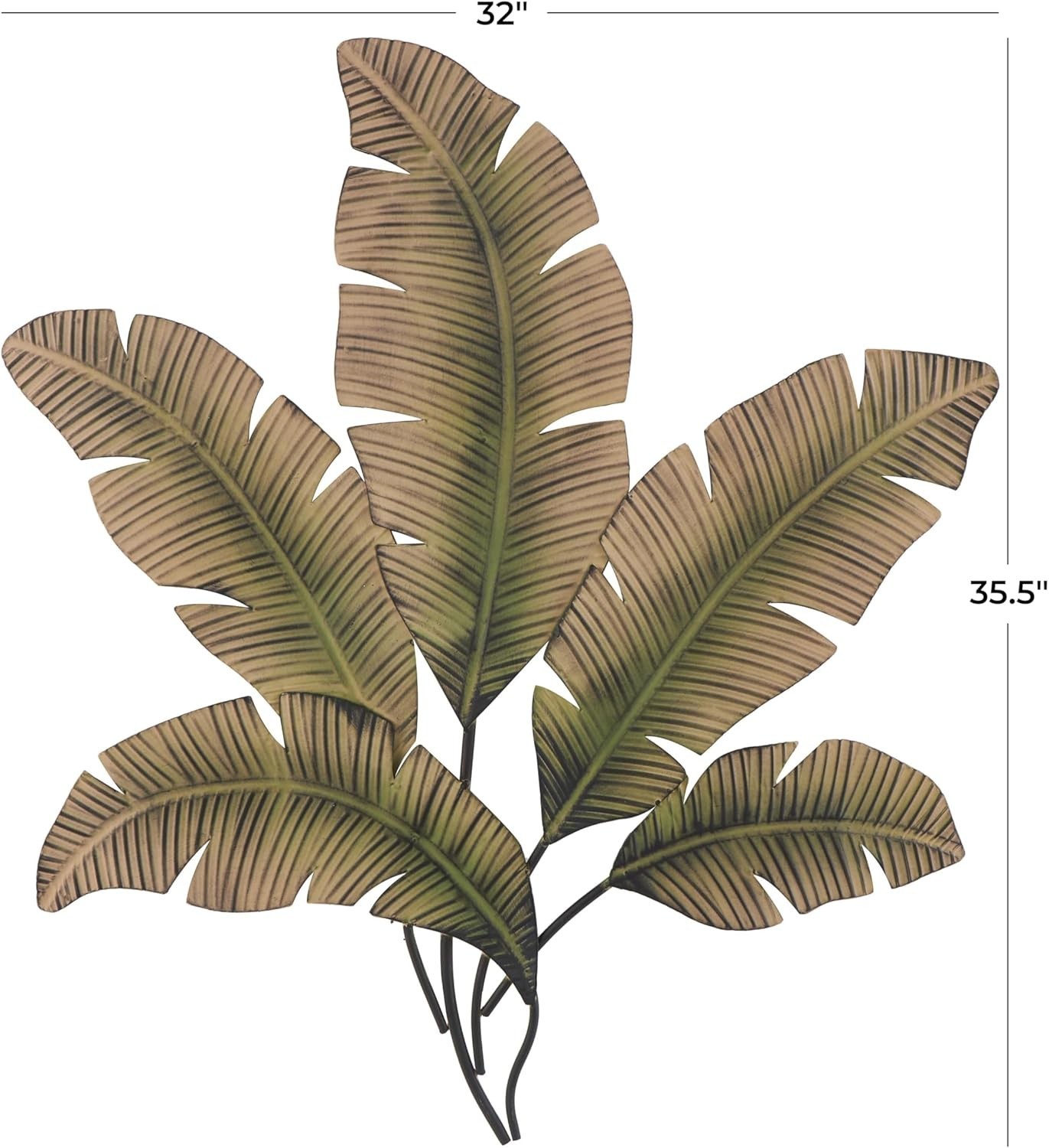 Stunning 35×34” Rustic Iron Leaf Wall Art Sculpture for Elegant Living Spaces