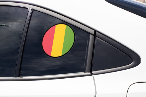 Guinea Flag Circle Sticker Decal