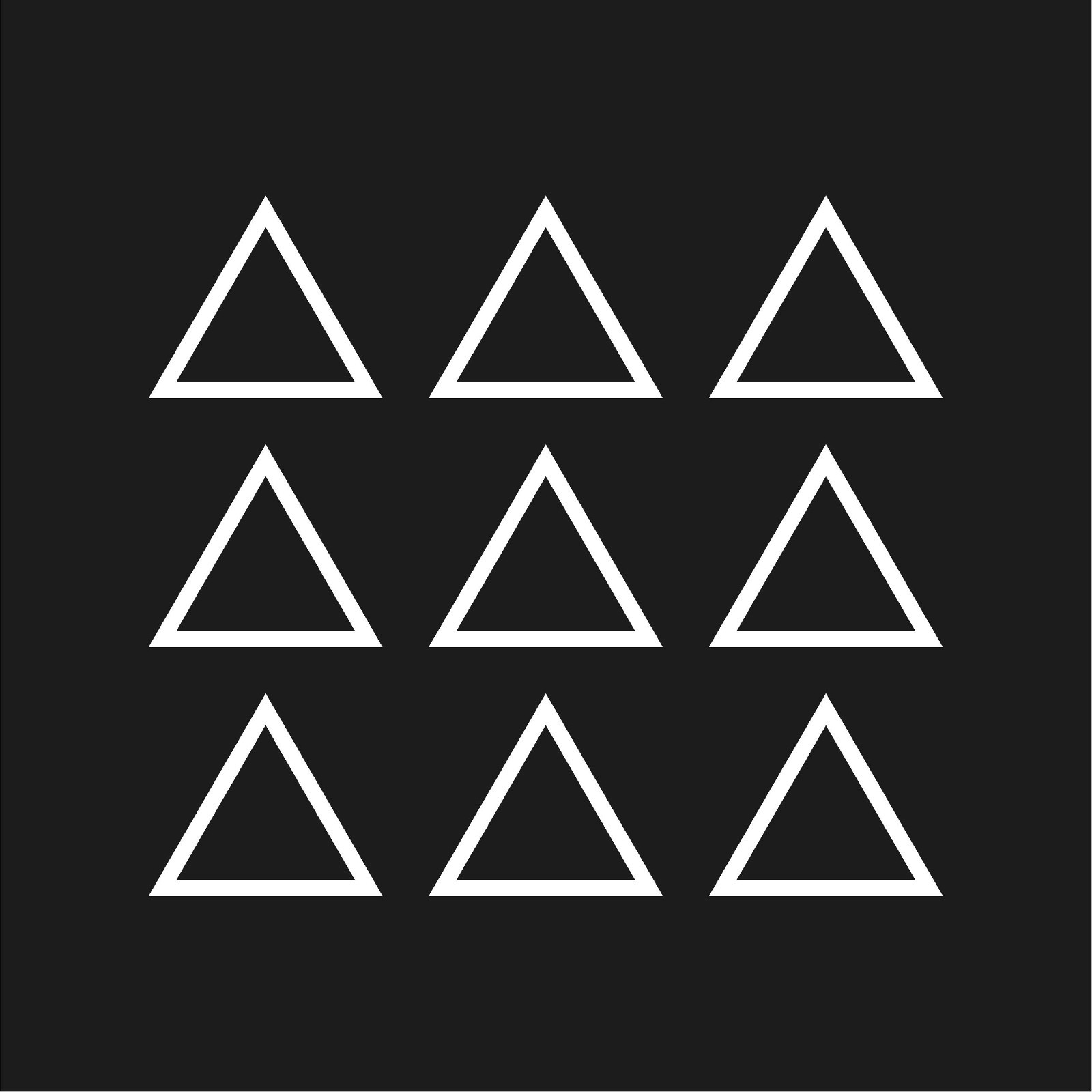 Set of 9 Triangle Shape Outline Vinyl Decal shape symbol Sticker