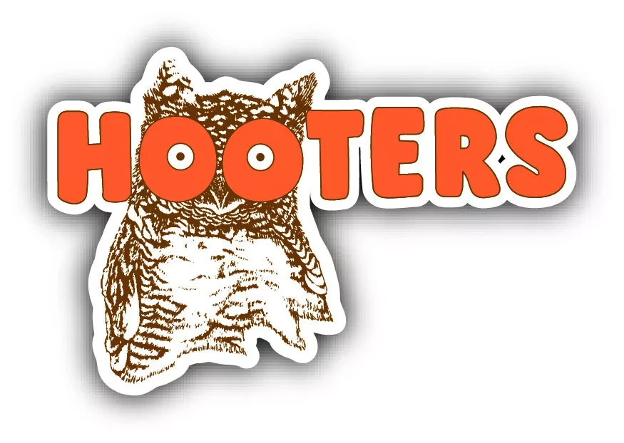 HOOTERS OLD DECAL STICKER 3M USA MADE TRUCK VEHICLE CAR RESTAURANT OWL BAR SEXY