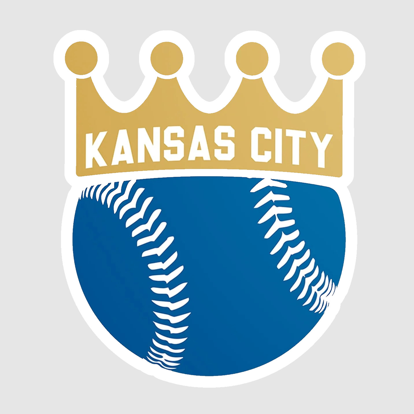 Kansas City Royal Blue White Baseball Weather Resistant Vinyl Sticker/Decal 10