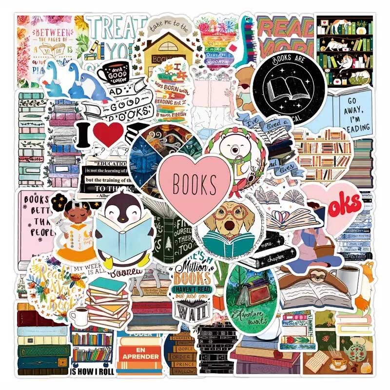 READING Vinyl Stickers [C] I LOVE BOOKS Read NERD Teacher LIBRARIAN Library BOOK