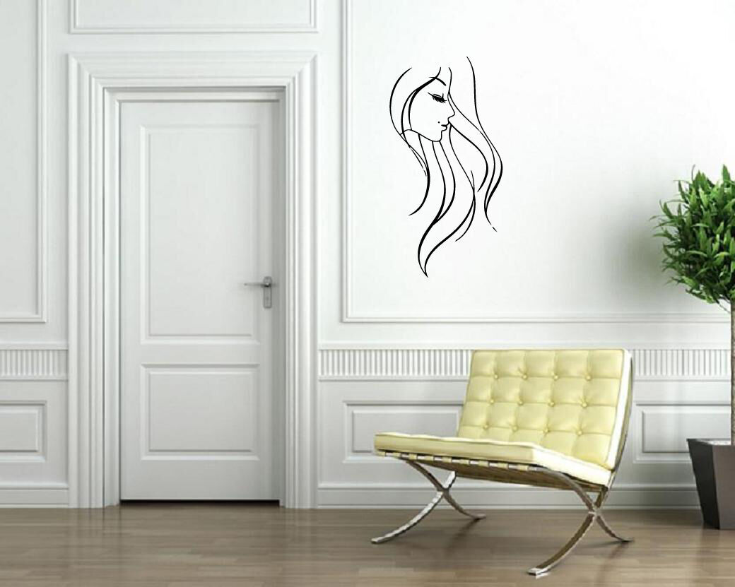 Sexy Young Girl Profile Portrait Wall Decor Mural Vinyl Decal Art Sticker M592