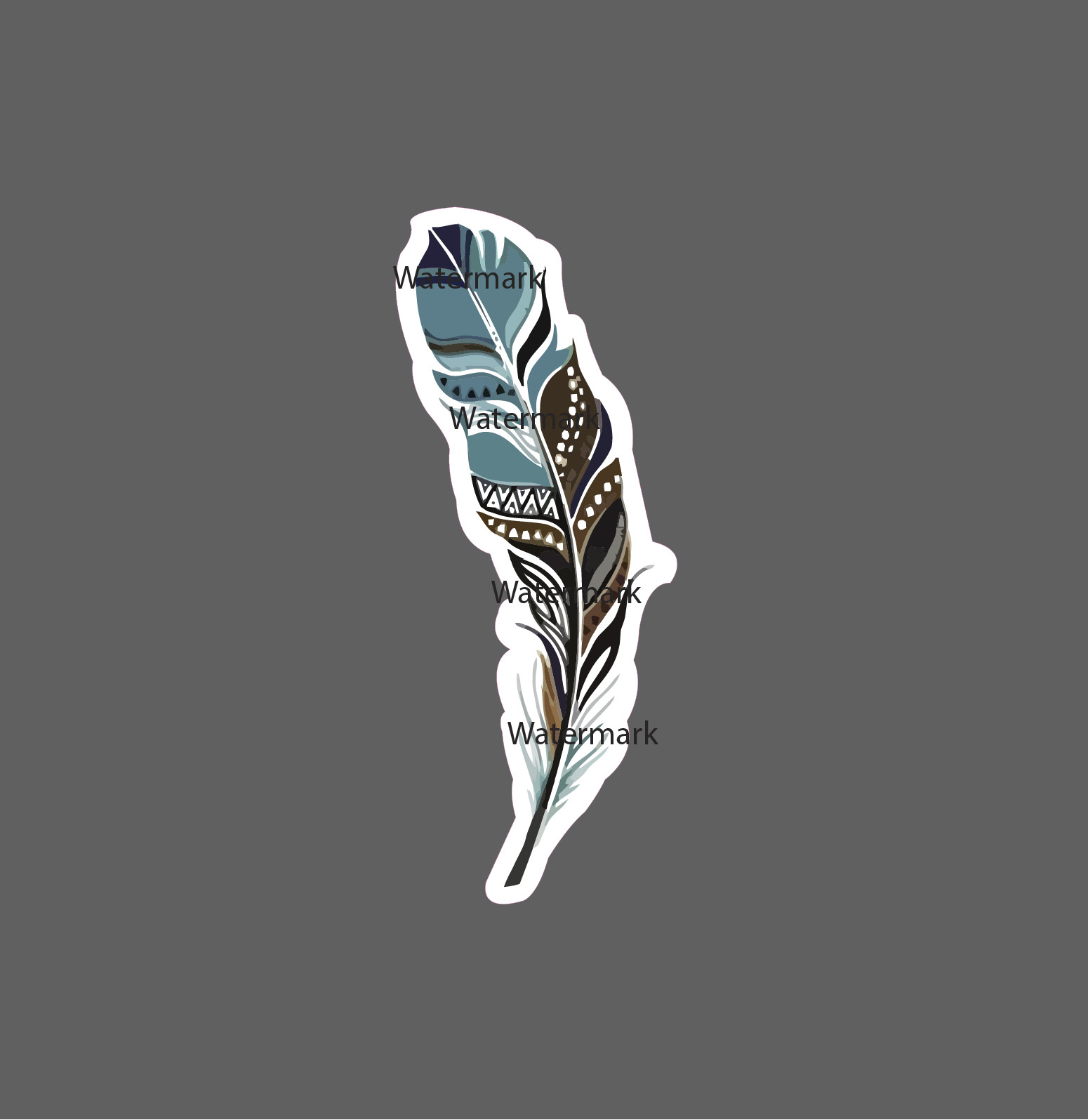 Feather Turquoise Sticker Western Waterproof -Buy Any 4 For $1.75 EACH Storewide