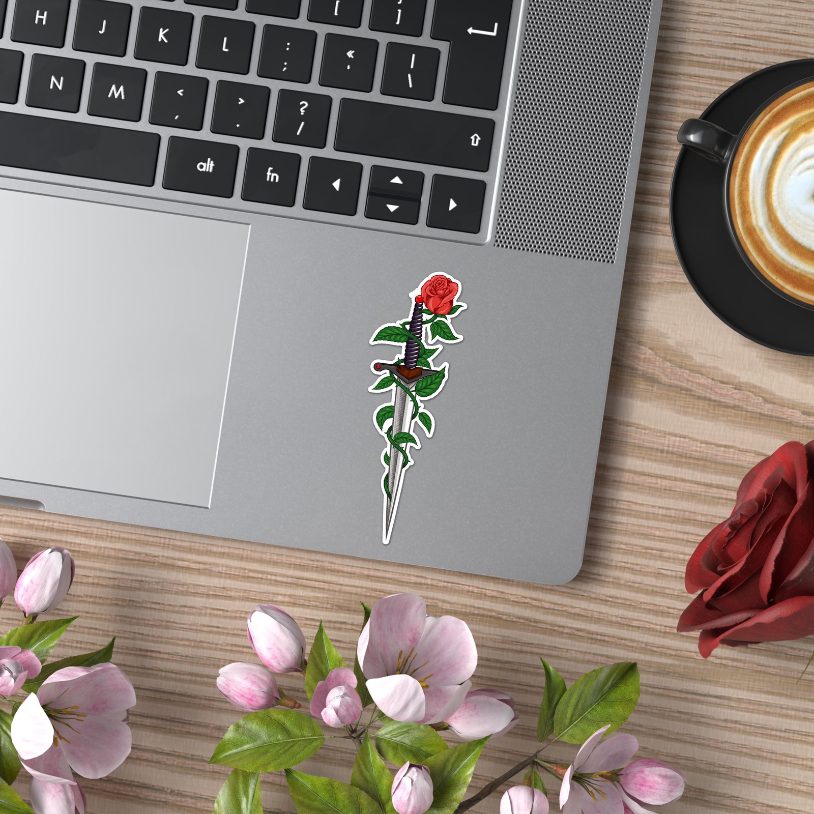 Rose Dagger – Vinyl Decal Sticker – Car Window Laptop – ebn8137