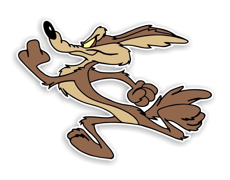 Wile E Coyote Running Decal / Sticker Die cut