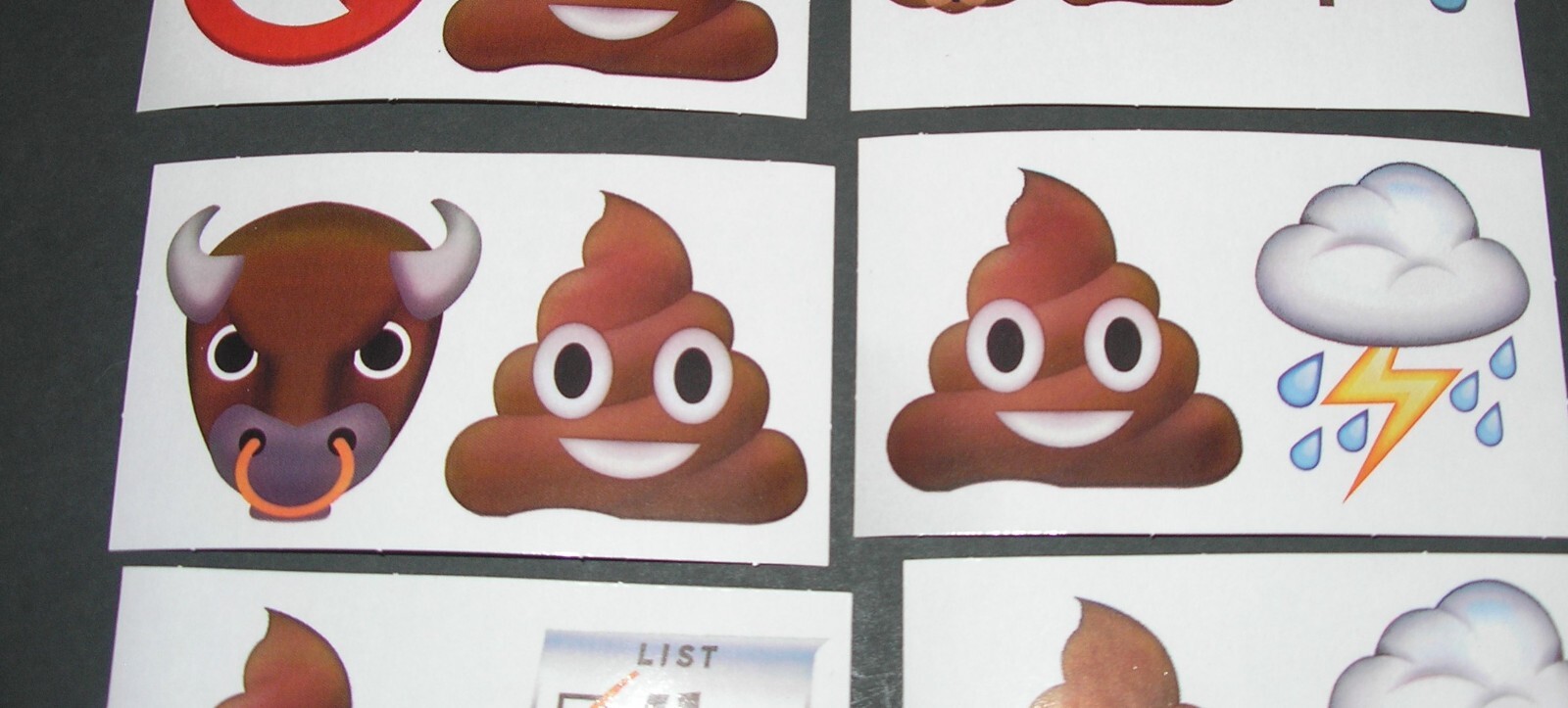 Lot of 7 -POO POOP Emoji Sticker / Decal
