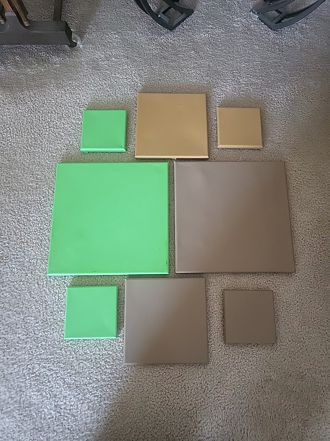 Mindcraft Set of 8 Vinyl Wall Decor Picture Squares Lg Green One Has Minor Mars
