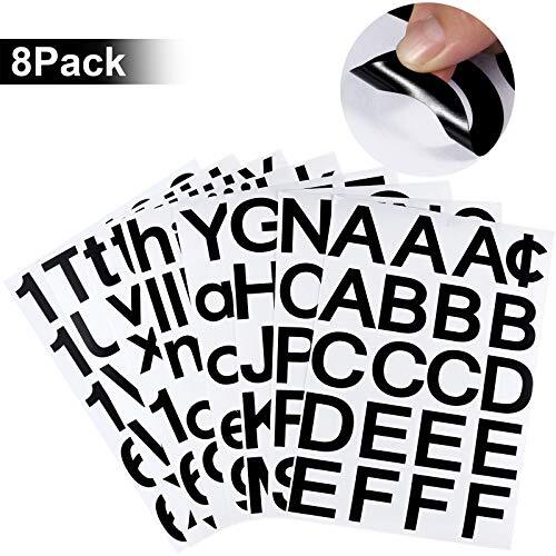 202 Pieces Self-Adhesive Vinyl Letters Numbers Kit, Mailbox 2 Inch Black