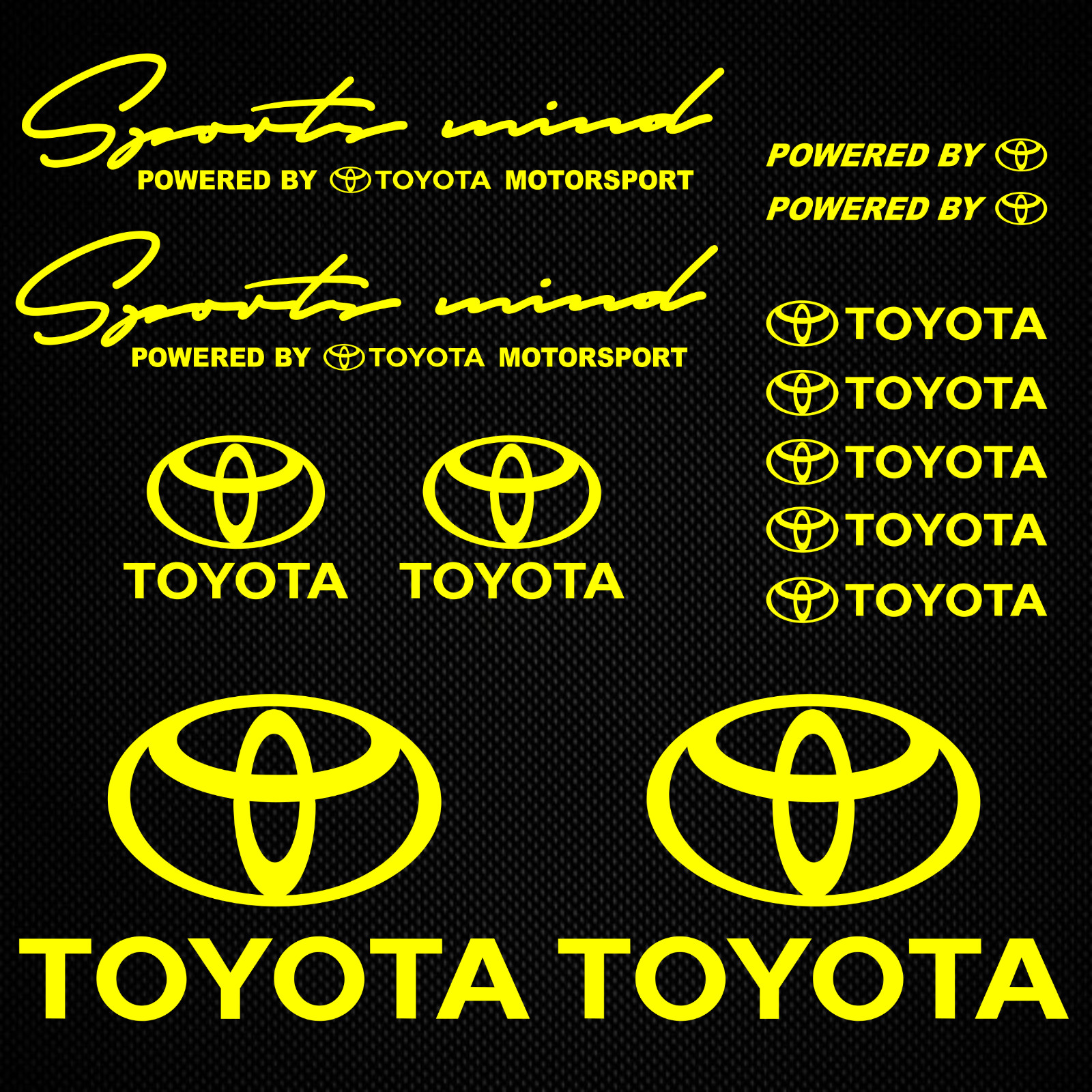Toyota decals NEON sticker TRD Sports Mind RAV 4 Celica Supra VVTI Yaris Corolla