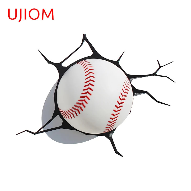 UJIOM Crack Baseball Wall Stickers Attractive Cartoon Smart Home Refrigerator