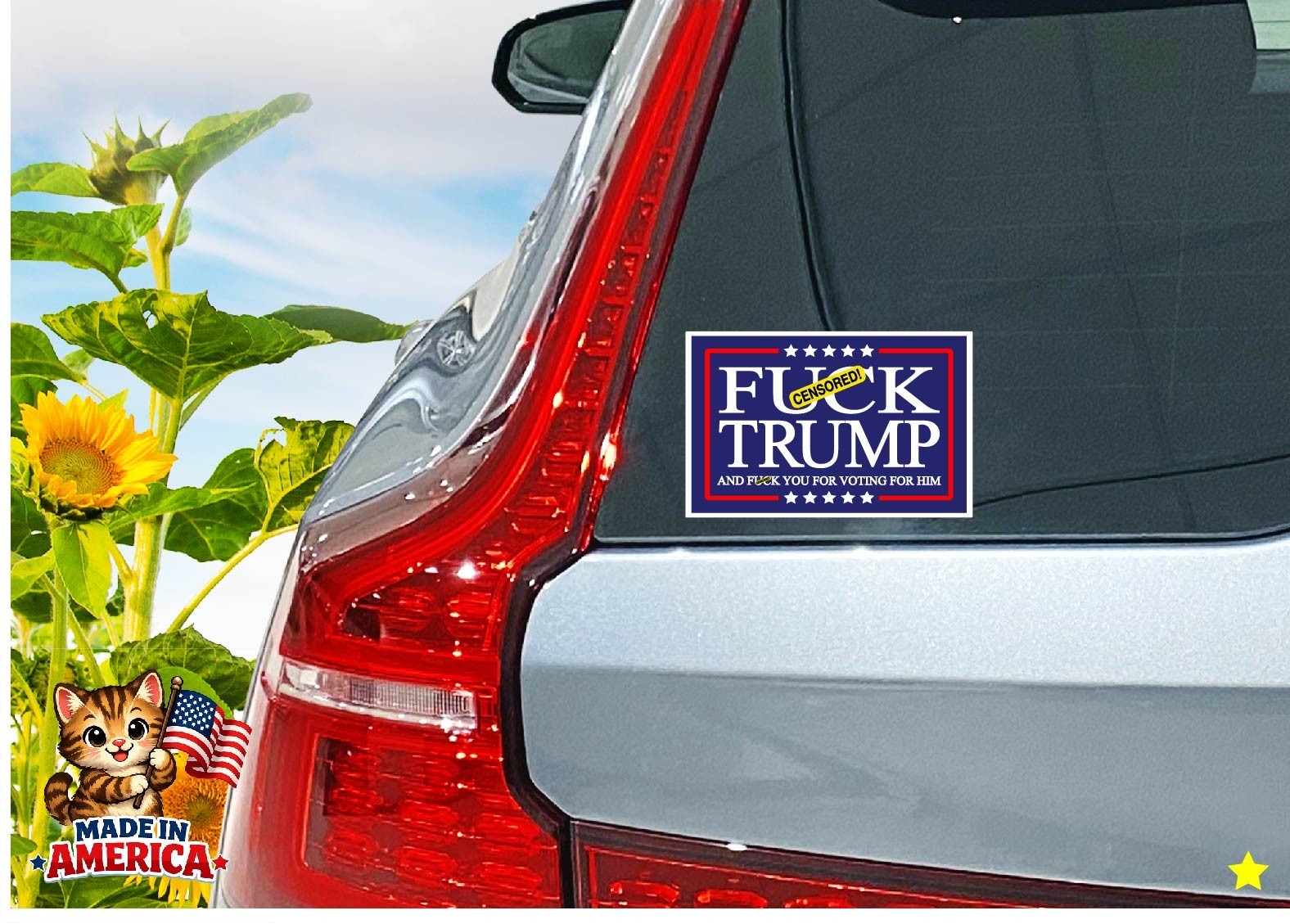 F Trump And You For Voting Decal Sticker Anti MAGA Political Democrat Protest US