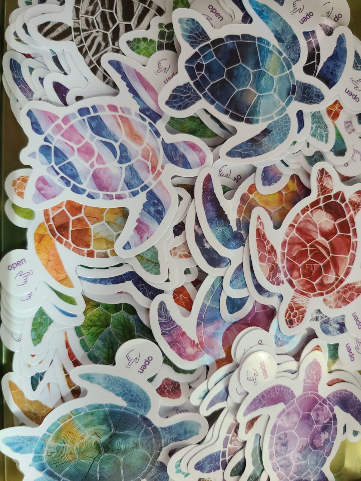 20 Pcs Multicolor Sea Turtle Vinyl Self-Adhesive Decorative Stickers,Journal etc