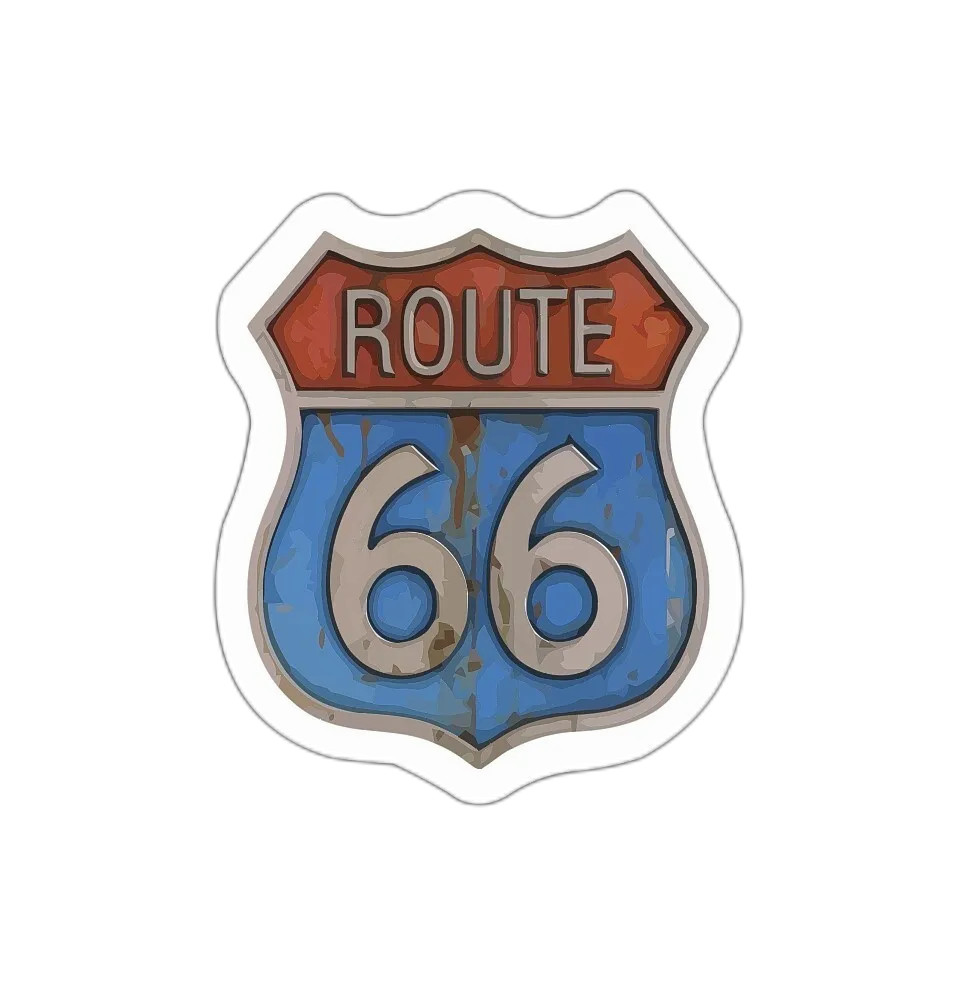 Route 66 Sticker Retro Sign