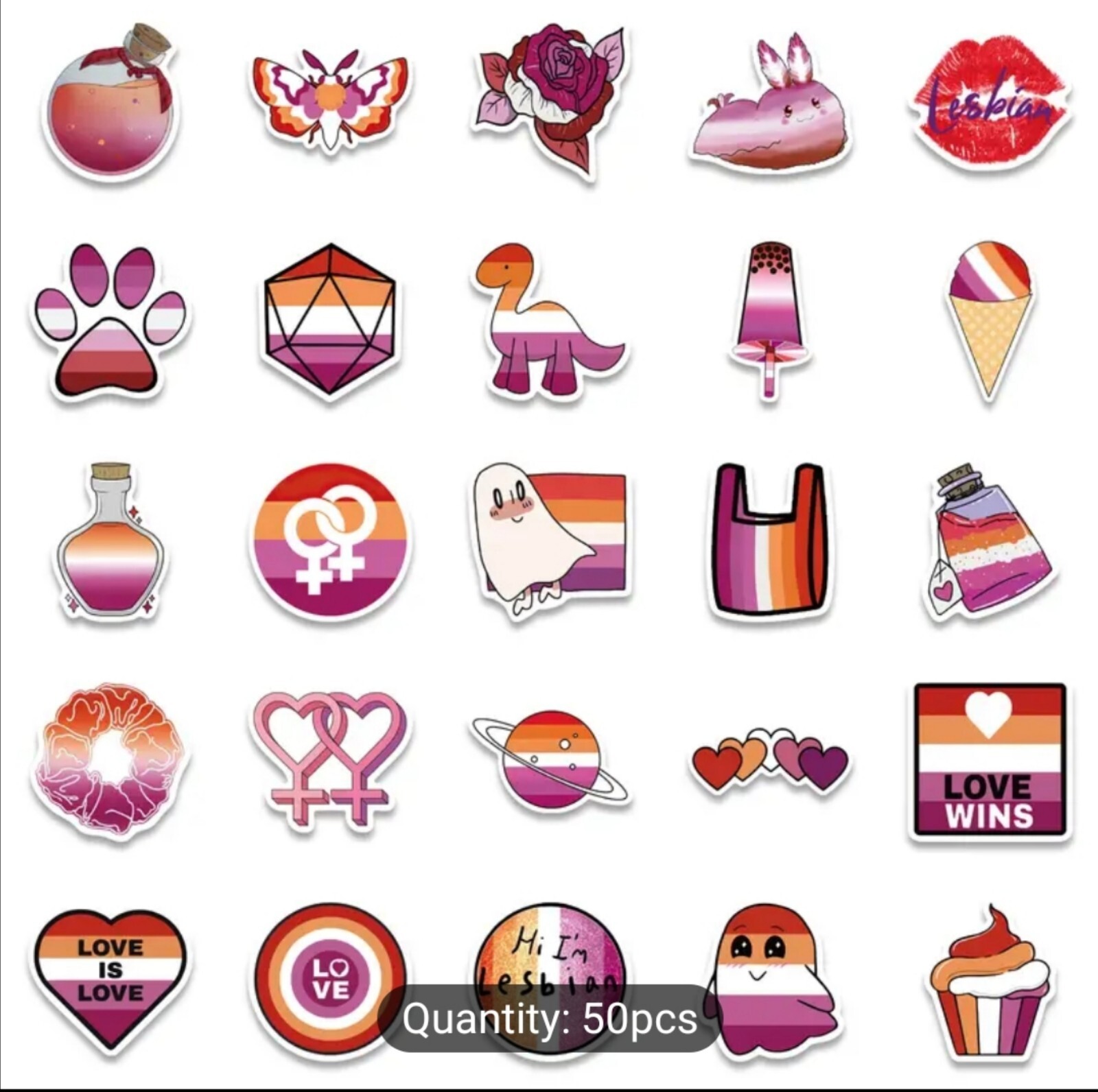 10 PCS Lesbian Pride Flag Stickers BRAND NEW