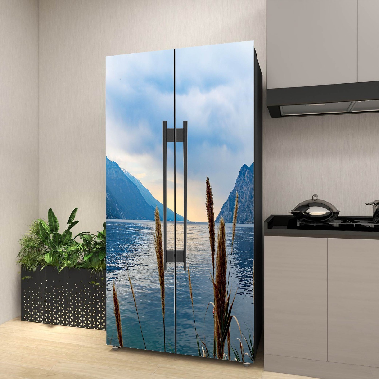 Nature Refrigerator Wrap, Peel and Stick Fridge Cover Decor