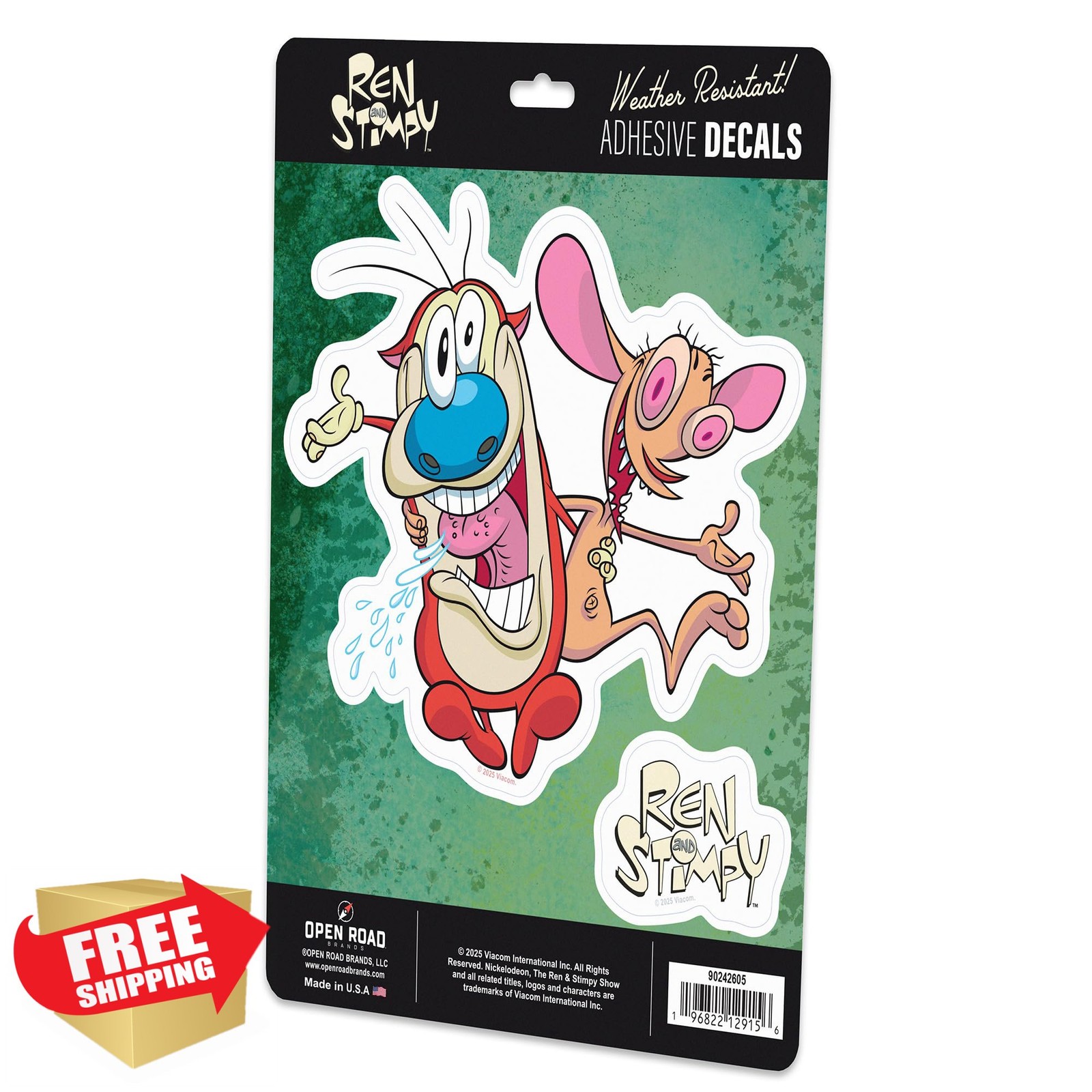 Ren and Stimpy Adhesive Vinyl Decals 1 Pack 2 Count Laptop