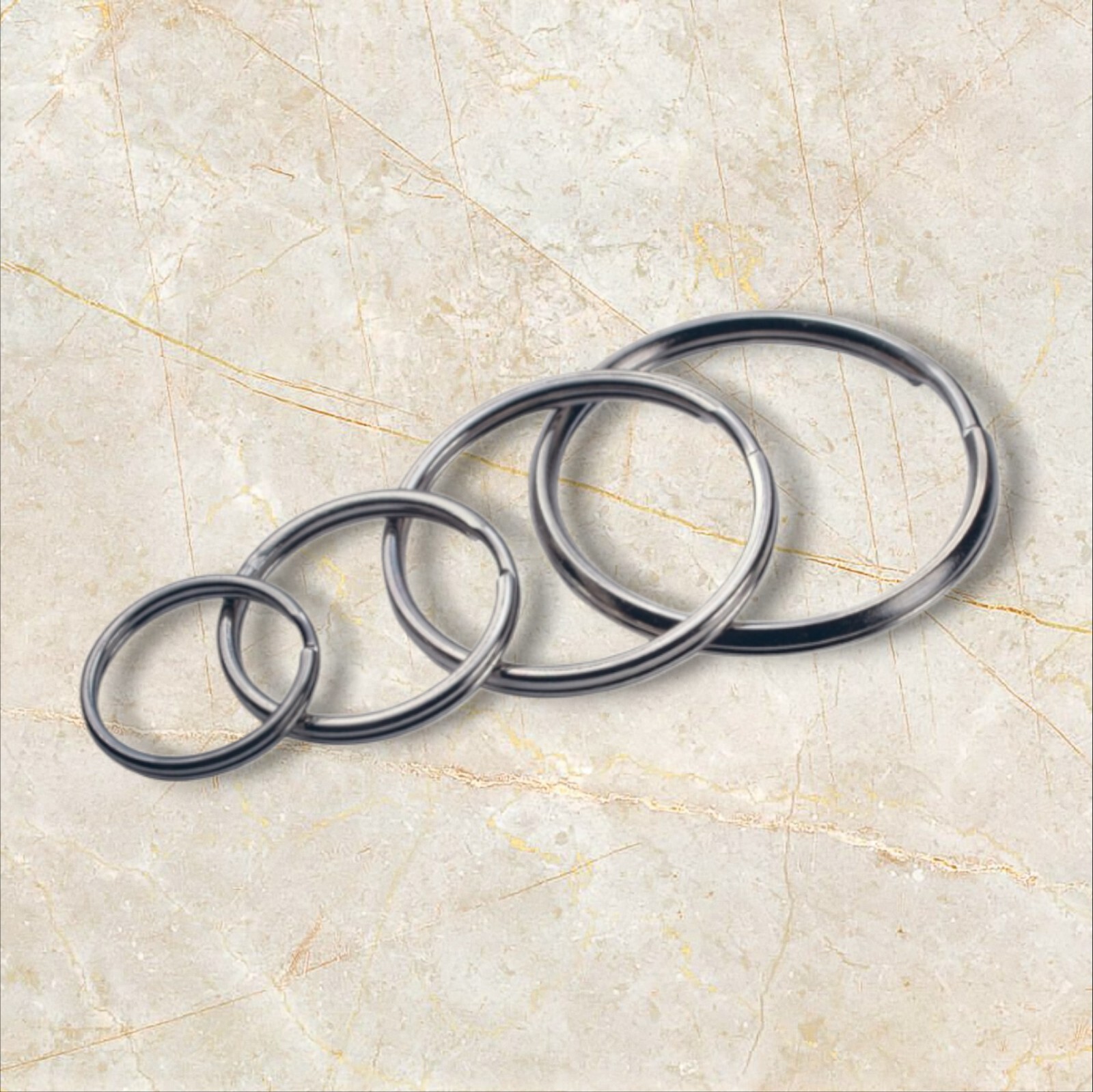 Hillman Tempered Steel Assorted Split Rings/Cable Rings Key Ring