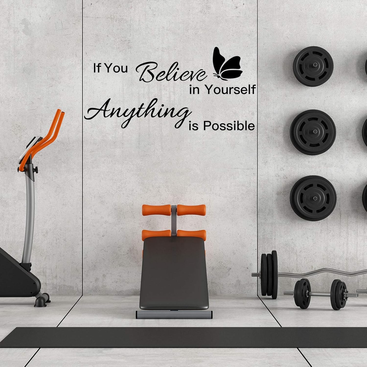 2 Sheets Vinyl Wall Quotes Stickers Ability Motivation Attitude Believe Black