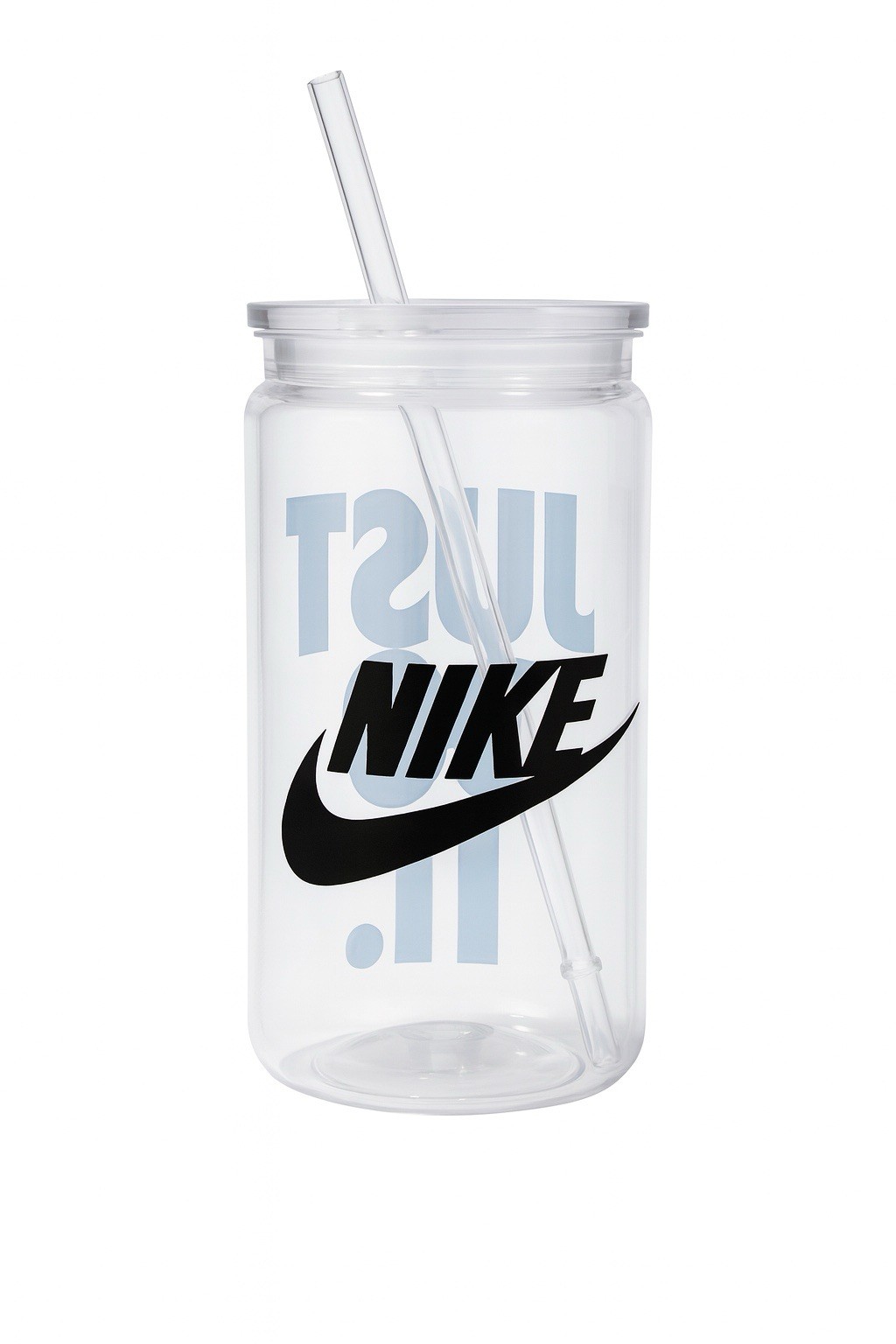 Custom 19oz Clear Cup w/ Sporty Black & Blue Vinyl Decals + Acrylic Keychain