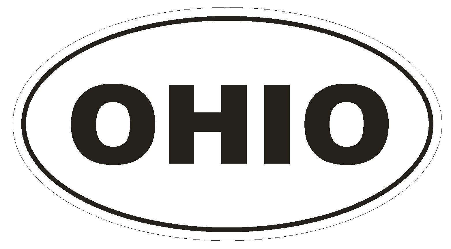 Ohio Oval Bumper Sticker or Helmet Sticker D2364 State Euro Oval