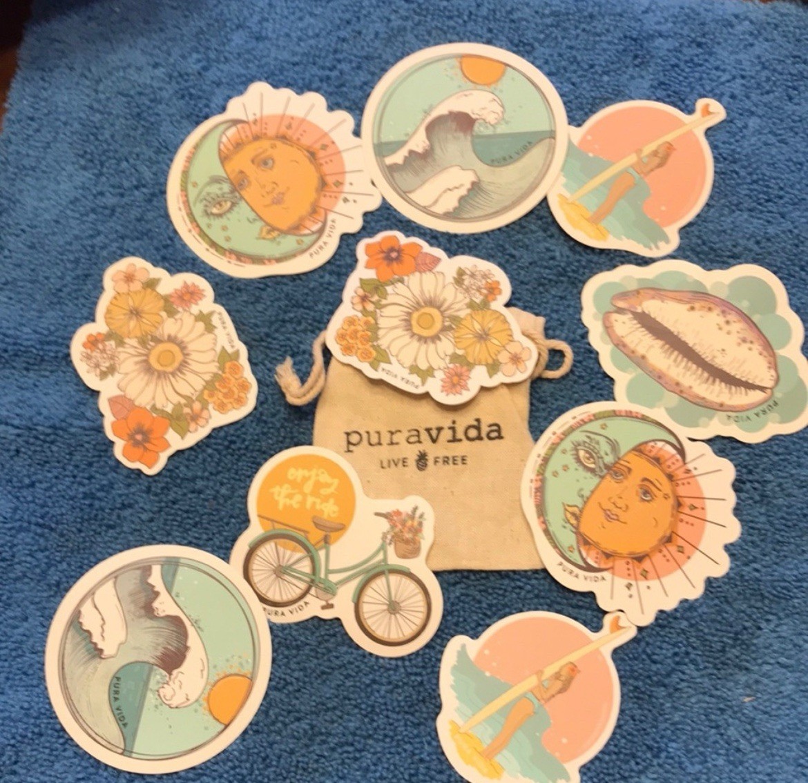 NEW IN BAG! Pura Vida Sticker Collection for Water Bottles /Notebook