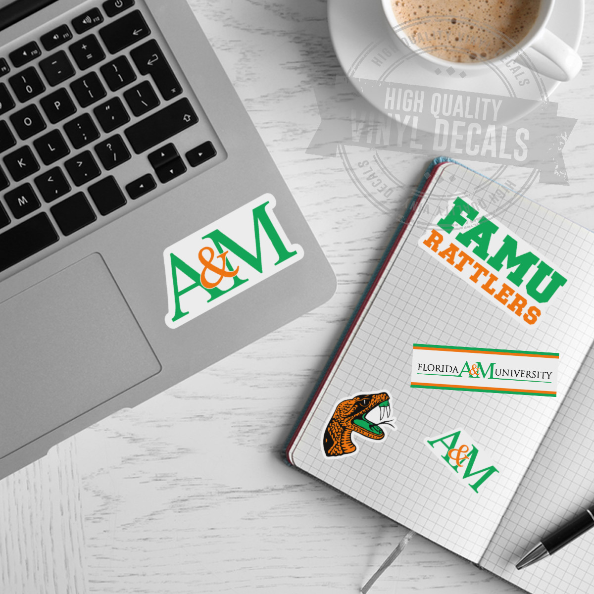 Florida A&M University NCAA Rattlers FAMU A4 Printed Vinyl HQ Decal Sticker Kit