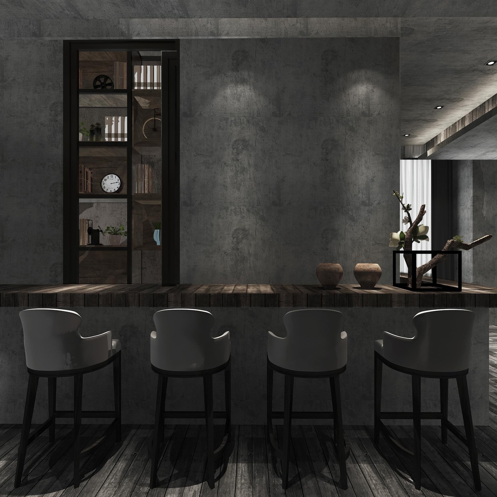 Gray Concrete Contact Paper Matte Thick Textured Grey Cement Wallpaper Peel S…