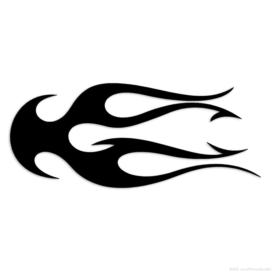Tribal Flames Pinstripe – Decal Sticker – Multiple Colors & Sizes – ebn7401