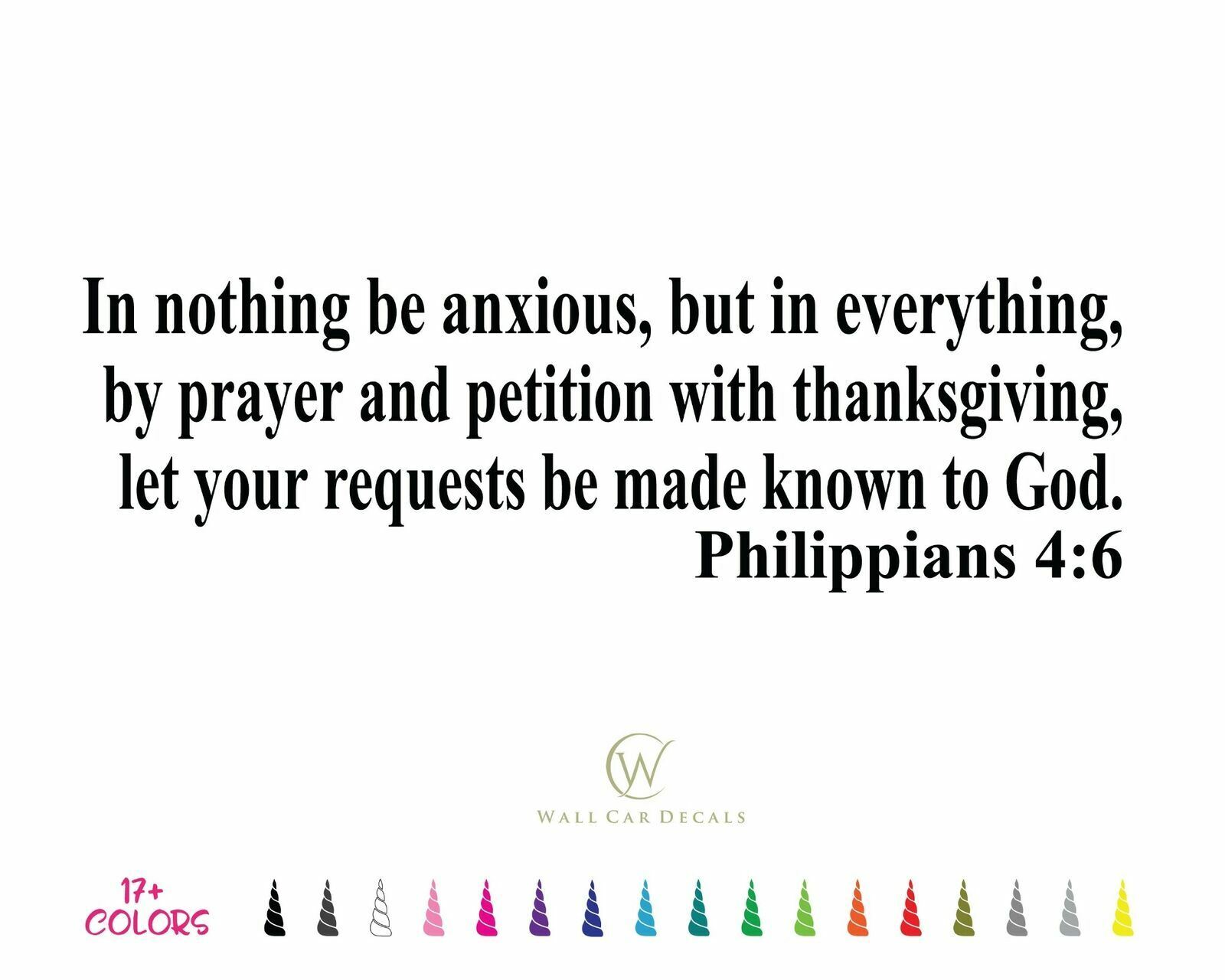 Philippians 4:6 Anxious Prayer God Bible Verse Wall Quote Vinyl Decal Sticker
