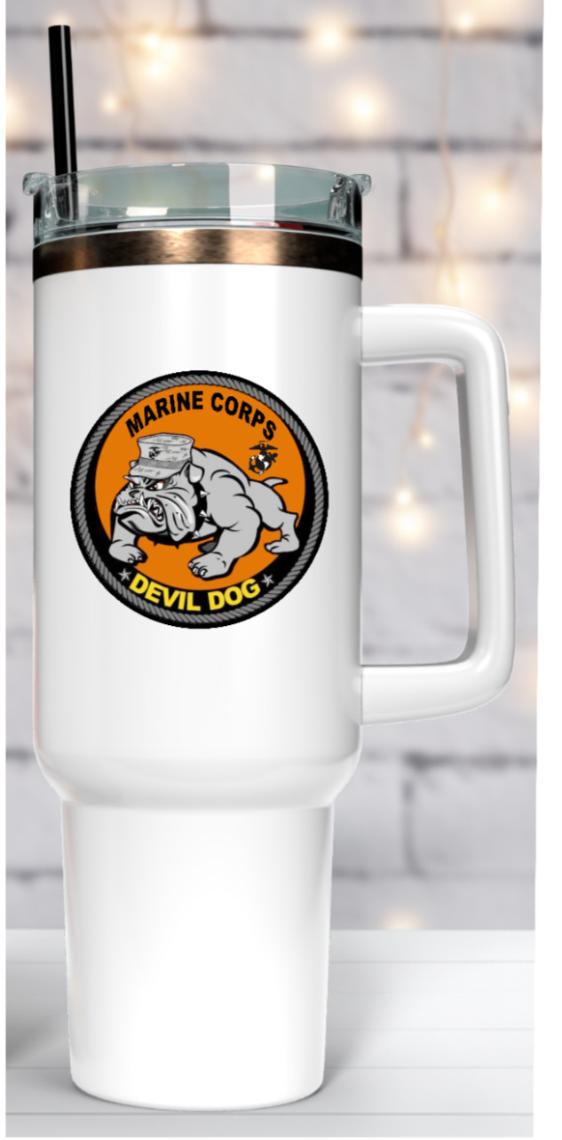 Military Marine Corps Devil Dog – 4" Handmade Vinyl Decal Vehicle Cooler Laptop