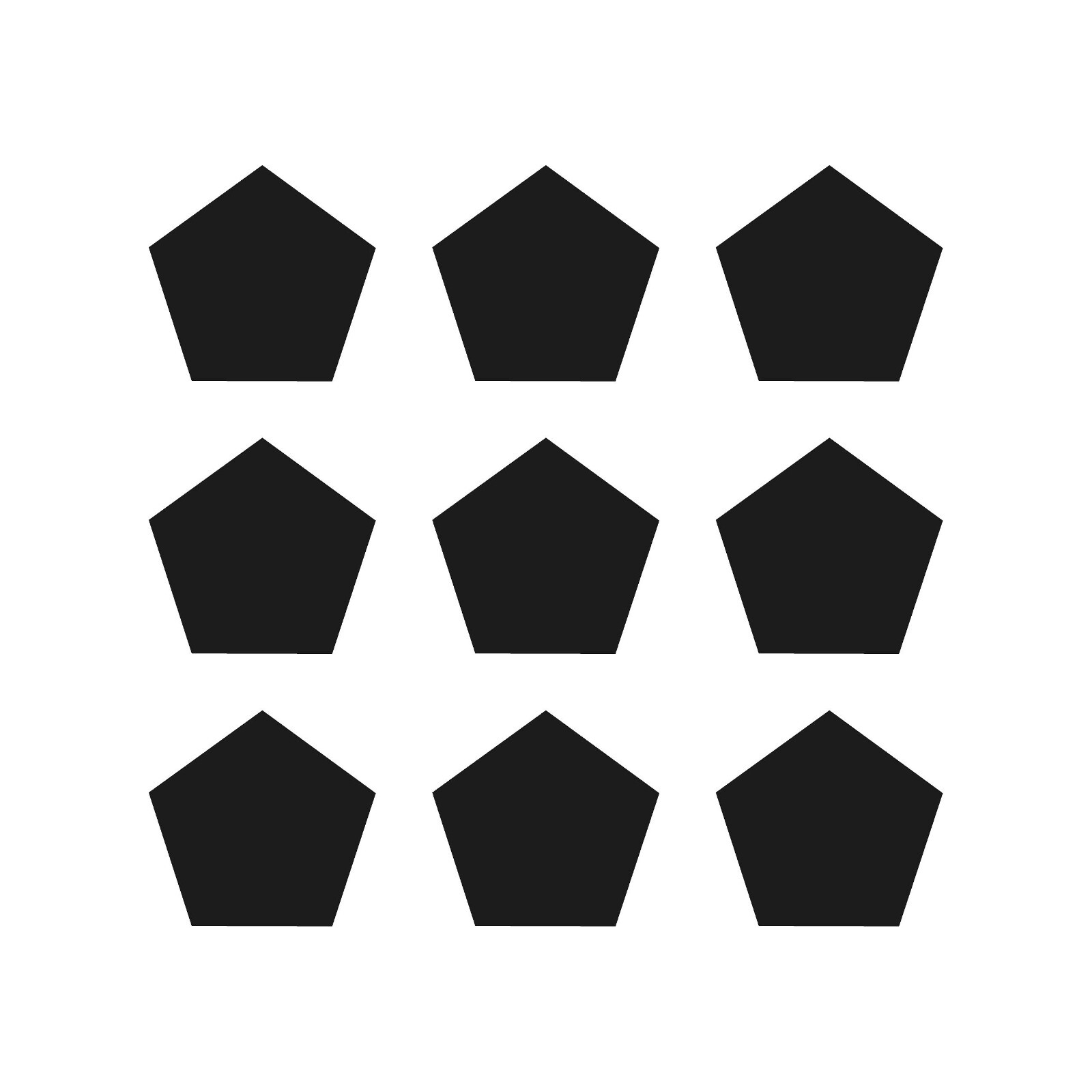 Set of 9 Pentagon Shape Vinyl Decal Polygon shape symbol Sticker