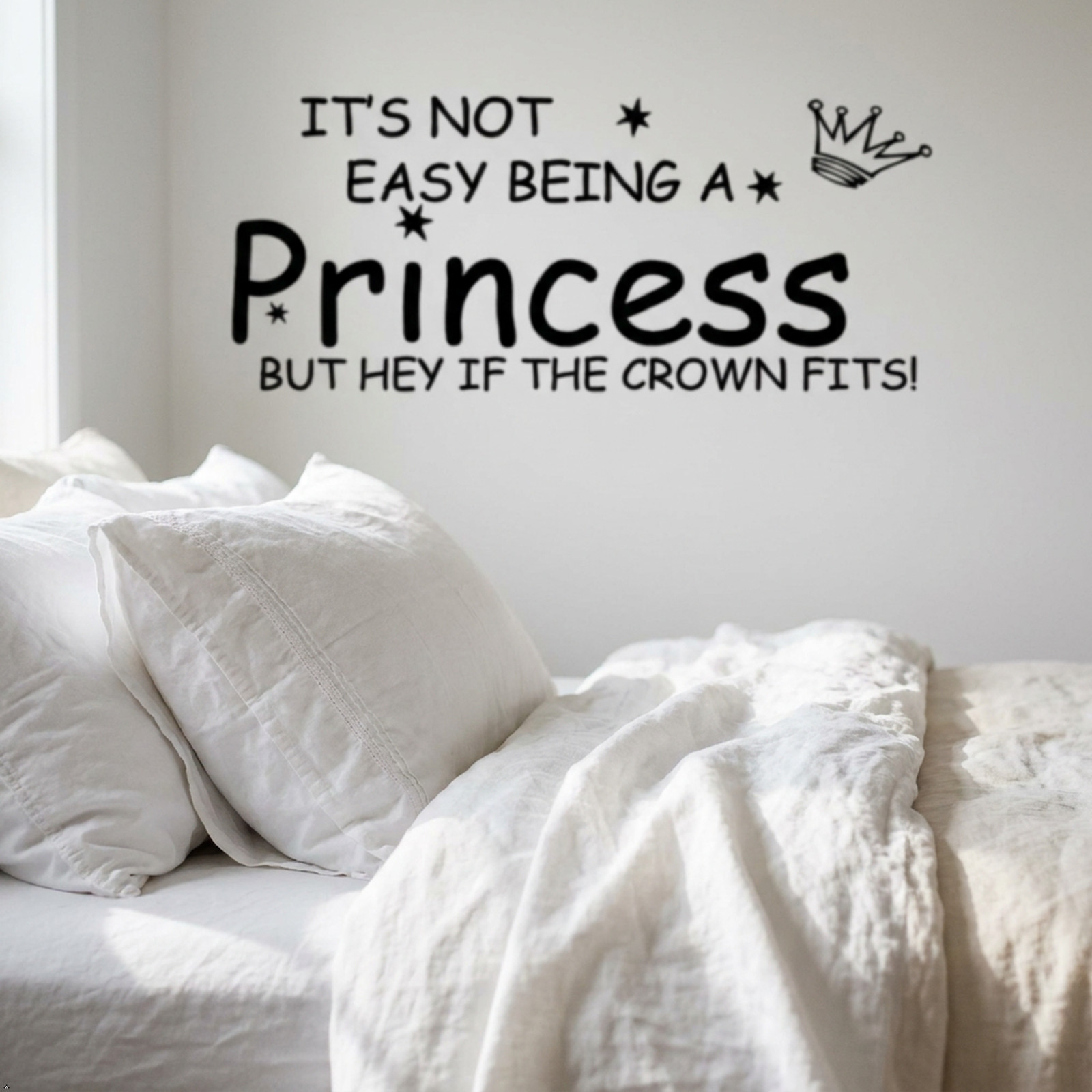 NOT Easy Being A Princess Girl Wall Quote Sticker Graphic Vinyl Home Kid décor