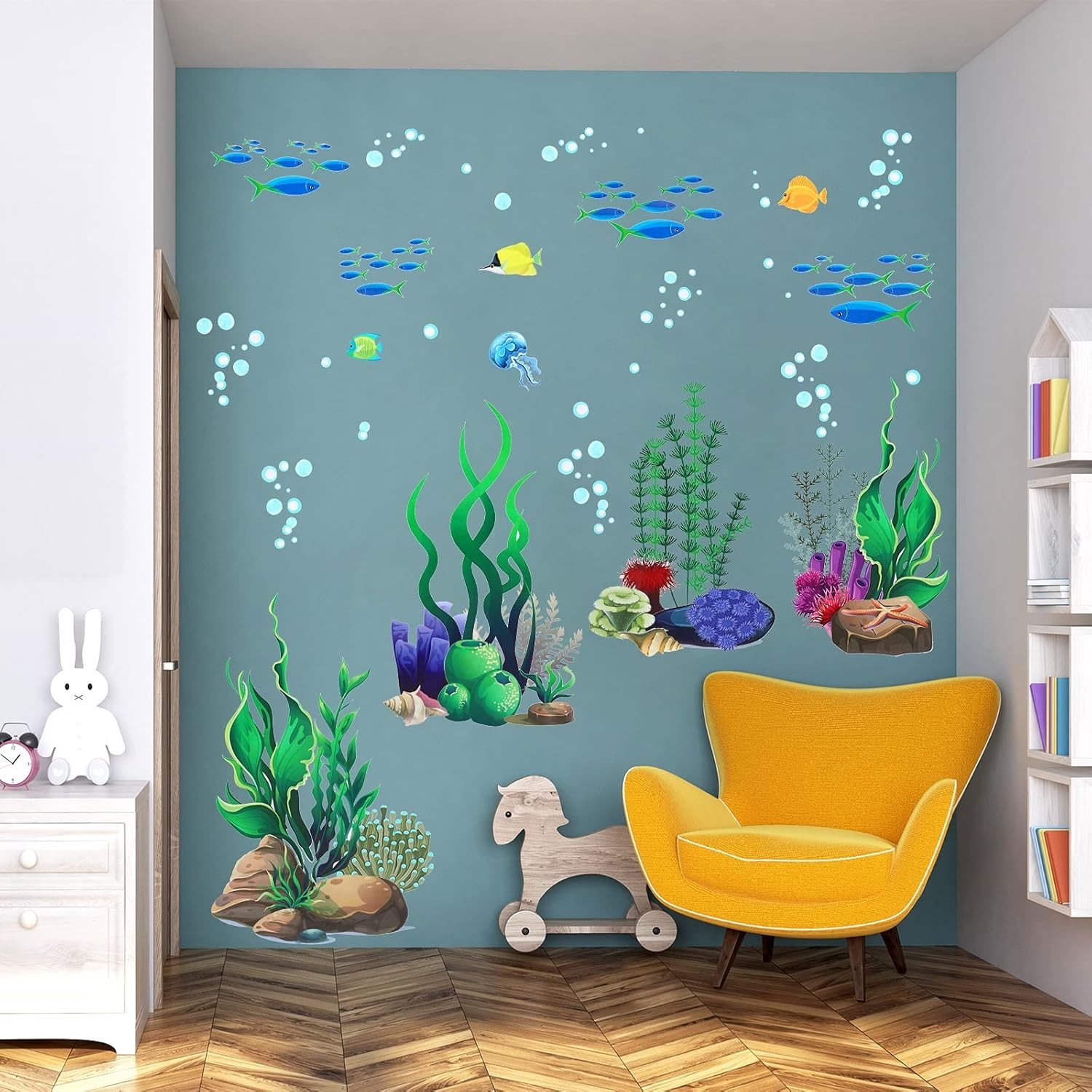 Underwater Sea Creatures Wall Decals 4 Sheets Included