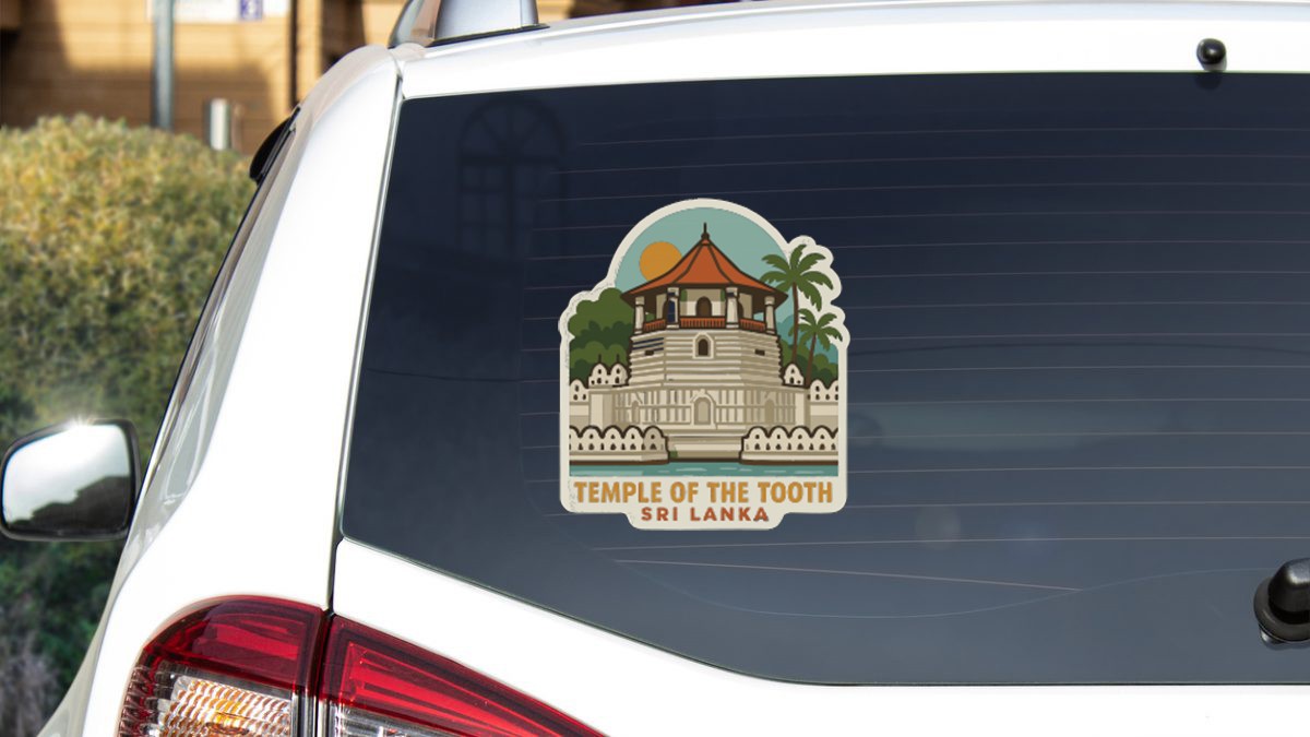 Temple of the Tooth Sri Lanka Sticker Decal Vinyl Die-Cut Symbolic Landmark