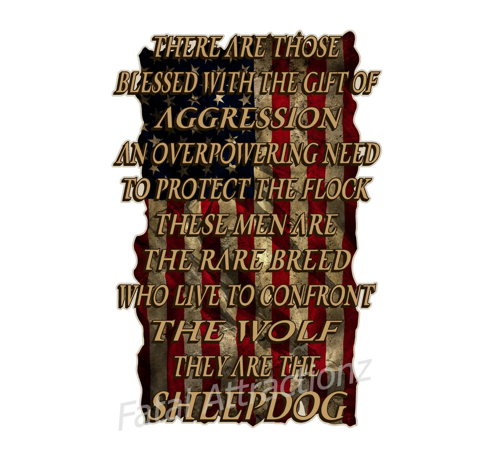 American Flag Sheepdog Verse Vinyl Decal sticker patriotic military police