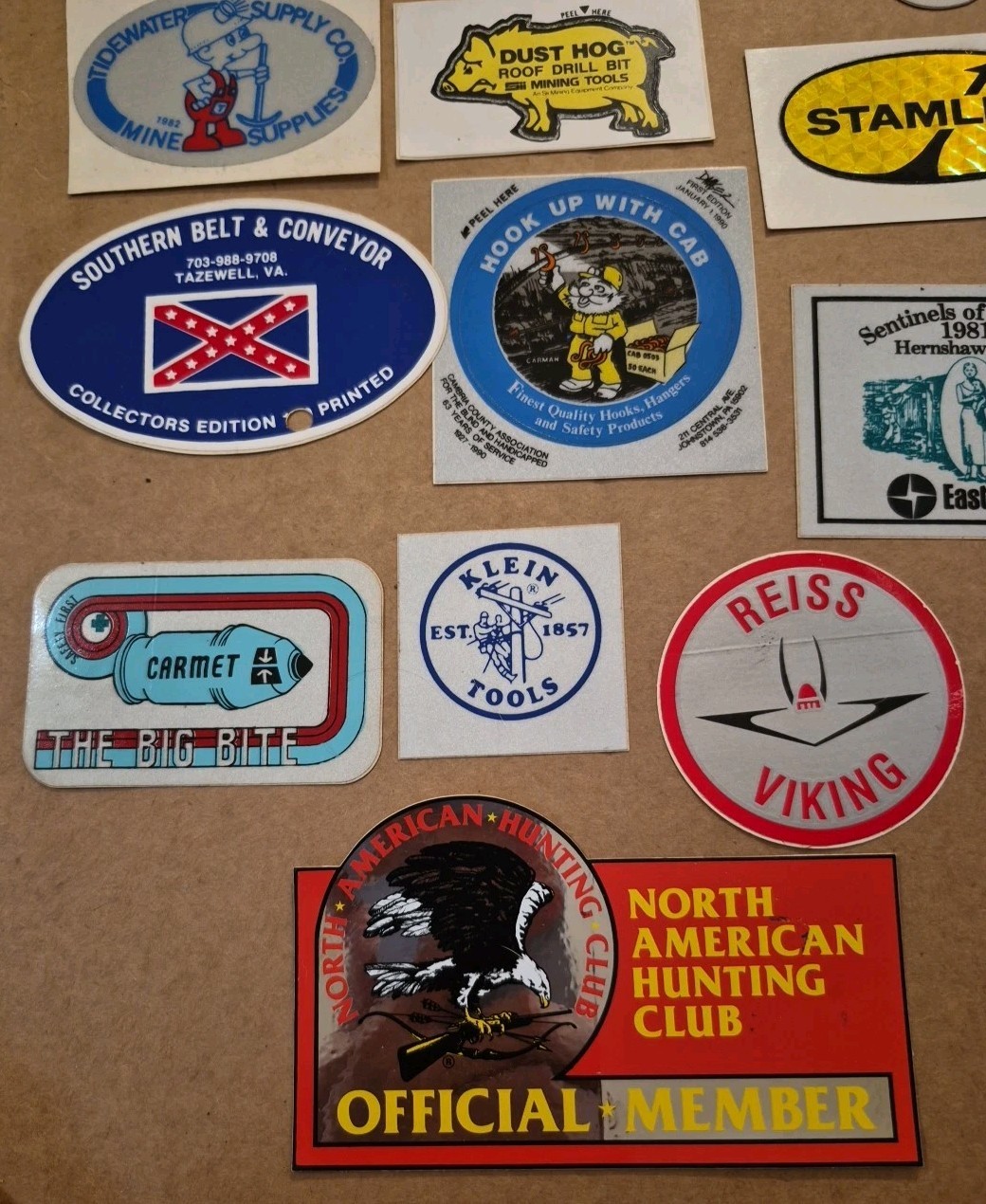 Vintage 1970s-80s Hard Hat Helmet Sticker Lot Of Over 130